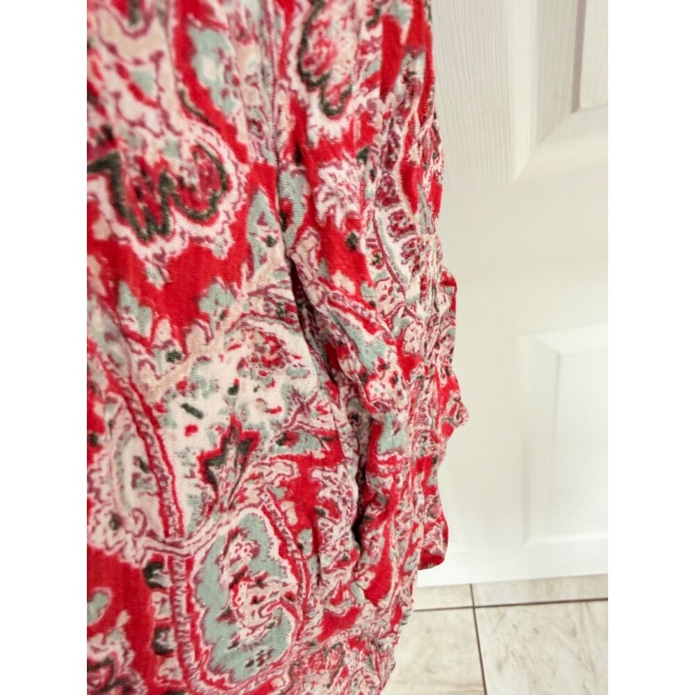 American Eagle Outfitters Red Paisley Print Sleeveless Mini Dress Size Small - Picture 4 of 5